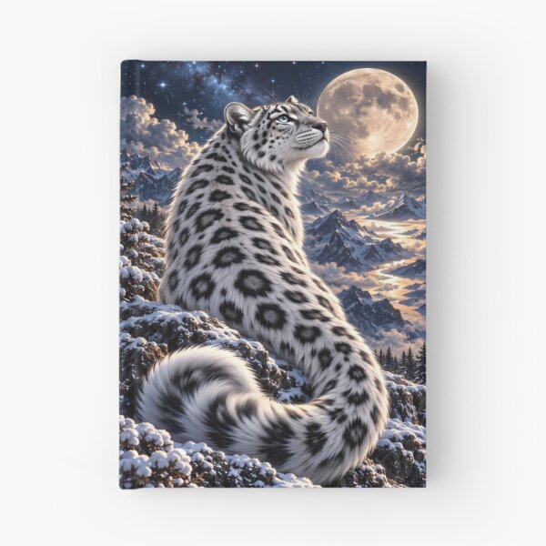 Item preview, Snow Leopard with Full Moon and Snowy Mountains designed and sold by ManJiangHong.