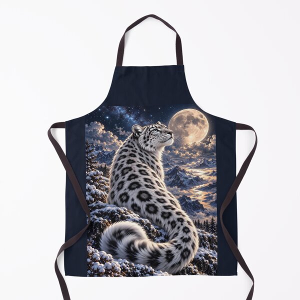 Item preview, Snow Leopard with Full Moon and Snowy Mountains designed and sold by ManJiangHong.