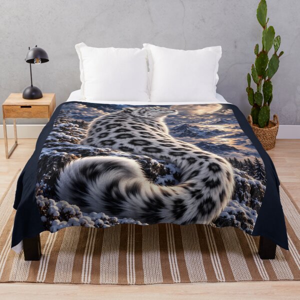 Item preview, Snow Leopard with Full Moon and Snowy Mountains designed and sold by ManJiangHong.