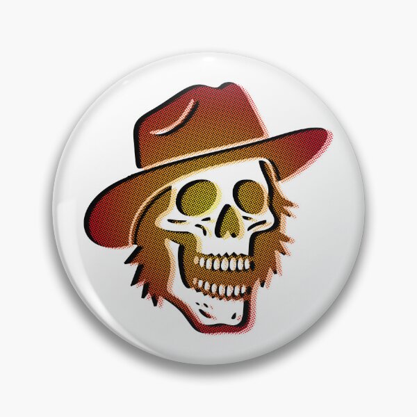 Item preview, Sunset Cowboy Tex Halftone Skull  Glitch Art designed and sold by Sherihdesigns.