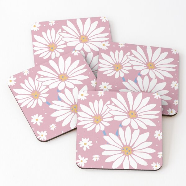 Item preview, White Daisy Floral Pattern Soft Pink Botanical Flower designed and sold by JRRTs.