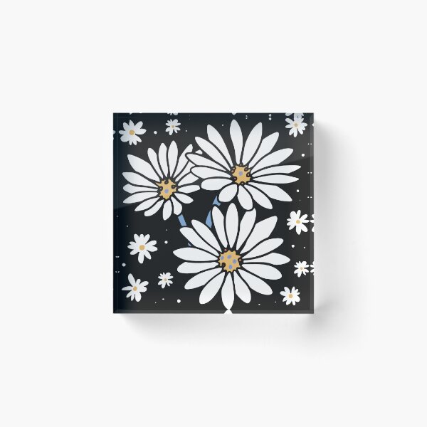 Item preview, White Daisy Floral Pattern Bold Black Botanical Flower designed and sold by JRRTs.