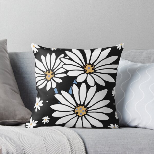 Item preview, White Daisy Floral Pattern Bold Black Botanical Flower designed and sold by JRRTs.