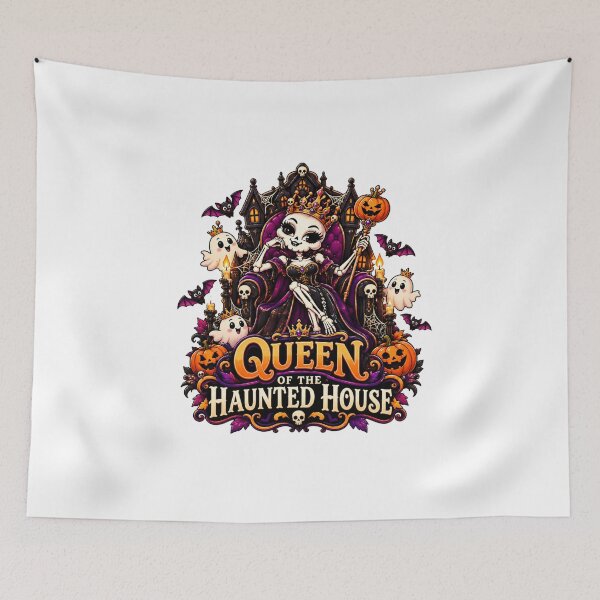 Item preview, Queen of the Haunted House Halloween Graphic, Skeleton Queen PNG, Spooky Haunted House Clipart designed and sold by Pixanova.