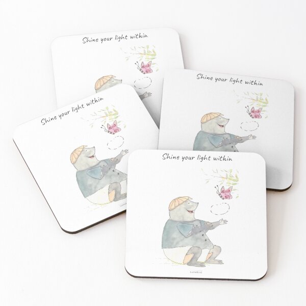 Item preview, Mole and the Butterfly - Cute Woodland Watercolor Print designed and sold by lumekind.