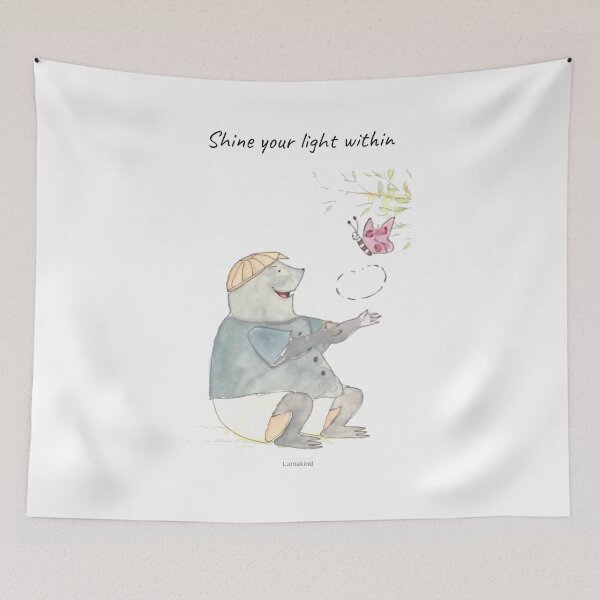 Item preview, Mole and the Butterfly - Cute Woodland Watercolor Print designed and sold by lumekind.