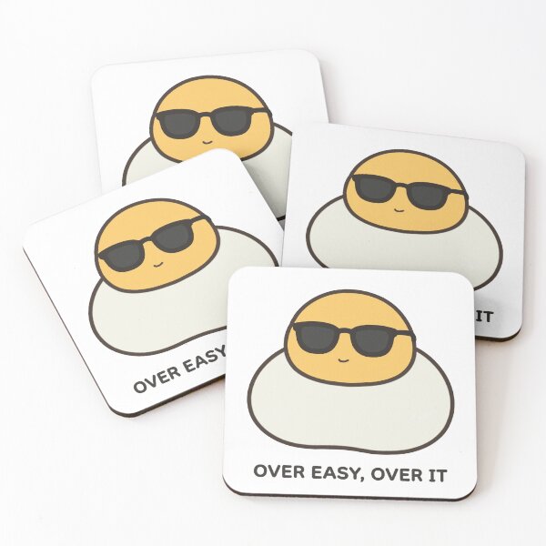 Item preview, Cool Chibi Fried Egg Sunglasses Over Easy Over It Breakfast Sticker designed and sold by xiaoxiaochibi.
