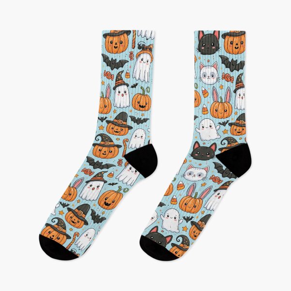 Item preview, Whimsically Cute Halloween Pattern with Ghosts Cats Bats and Pumpkins designed and sold by Derek Gillette.