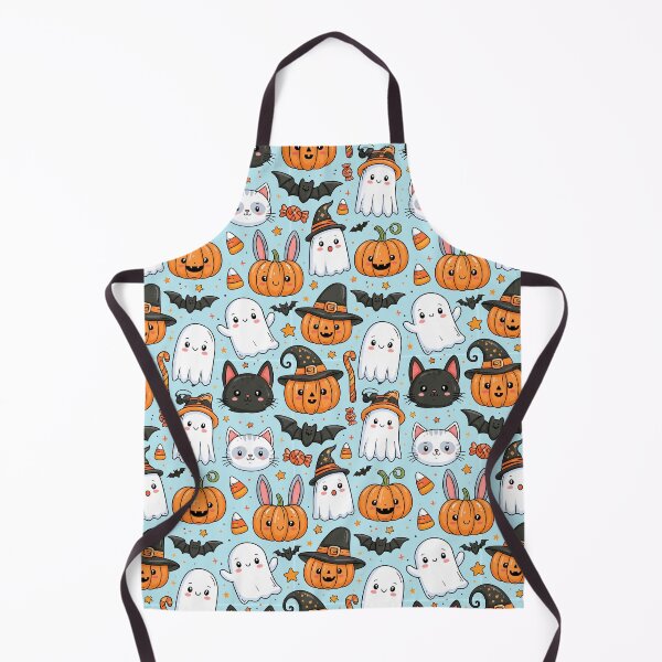 Item preview, Whimsically Cute Halloween Pattern with Ghosts Cats Bats and Pumpkins designed and sold by Derek Gillette.