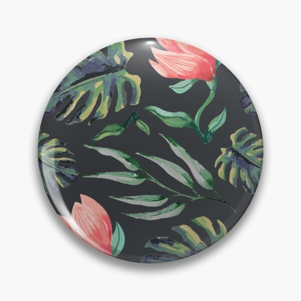 Item preview, Tropical Floral Pattern Watercolor Monstera Leaves & Coral Flowers designed and sold by JRRTs.