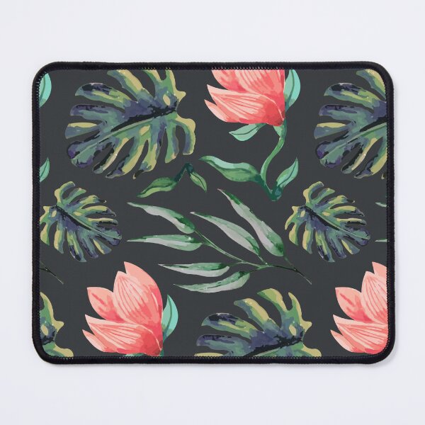 Item preview, Tropical Floral Pattern Watercolor Monstera Leaves & Coral Flowers designed and sold by JRRTs.