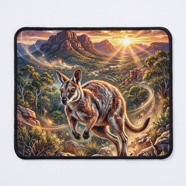 Item preview, Leaping Wallaby - Australian Outback Sunset designed and sold by Lucid Dream Pixel.