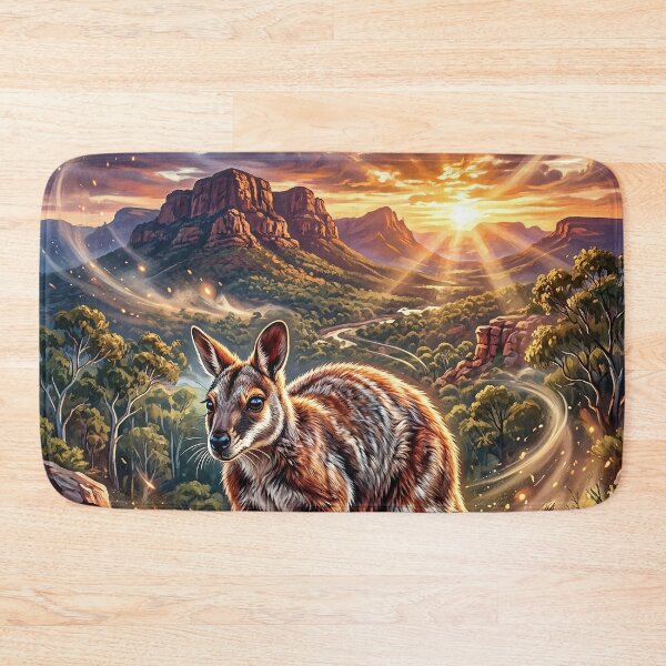 Item preview, Leaping Wallaby - Australian Outback Sunset designed and sold by Lucid Dream Pixel.