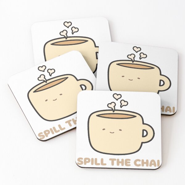 Item preview, Cute Chibi Chai Latte Cup Spill The Chai Tea Pun Sticker designed and sold by xiaoxiaochibi.