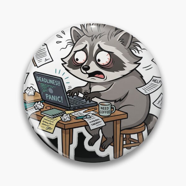 Item preview, Totally Fine Stressed Raccoon - Funny Burnout Trash Panda designed and sold by BeyaDh.