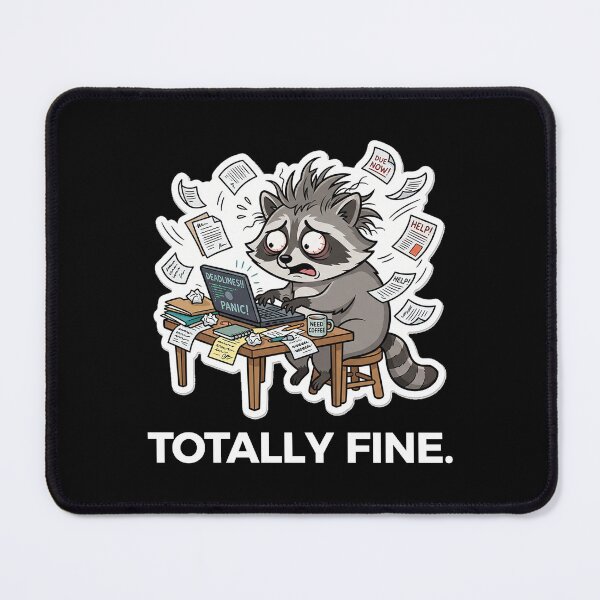 Item preview, Totally Fine Stressed Raccoon - Funny Burnout Trash Panda designed and sold by BeyaDh.