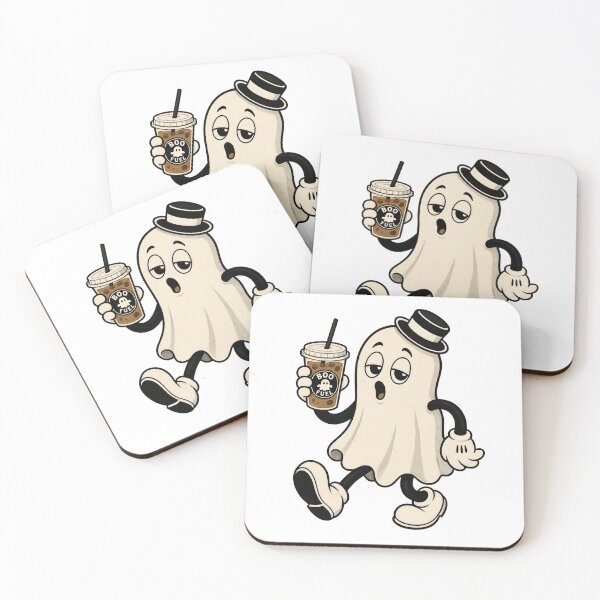 Item preview, Cute Anxious Ghost Iced Coffee Halloween Sticker & Shirt designed and sold by Thompika.