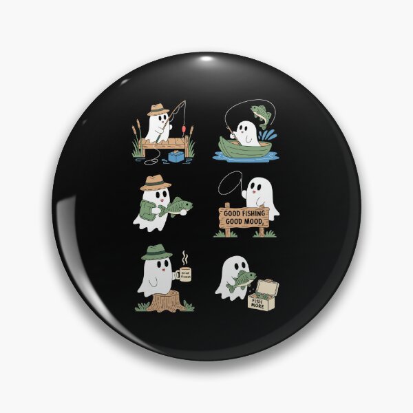 Item preview, Gone Fishing Cute Ghost – Funny Fisherman Lake Life Art designed and sold by jkrphoto.