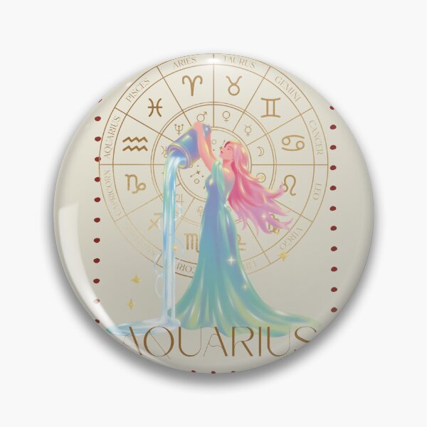 Item preview, Aquarius Zodiac Stamp – Celestial Vintage Astrology Art designed and sold by CozyMuse.