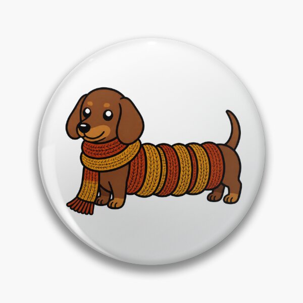 Item preview, Cozy Autumn Dachshund In Long Knitted Scarf Fall Dog Sticker Art designed and sold by wildsilencee.