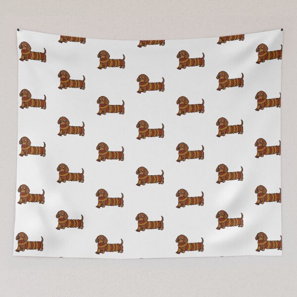 Item preview, Cozy Autumn Dachshund In Long Knitted Scarf Fall Dog Sticker Art designed and sold by wildsilencee.