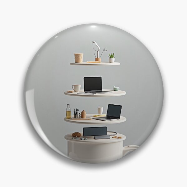 Item preview, Surreal Floating Workspace Inside Coffee Cup designed and sold by profustock.