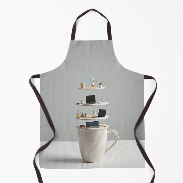 Item preview, Surreal Floating Workspace Inside Coffee Cup designed and sold by profustock.