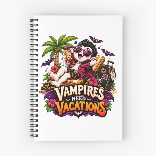 Item preview, Vampires Need Vacations Halloween Graphic, Funny Vampire PNG, Tropical Halloween Clipart designed and sold by Pixanova.