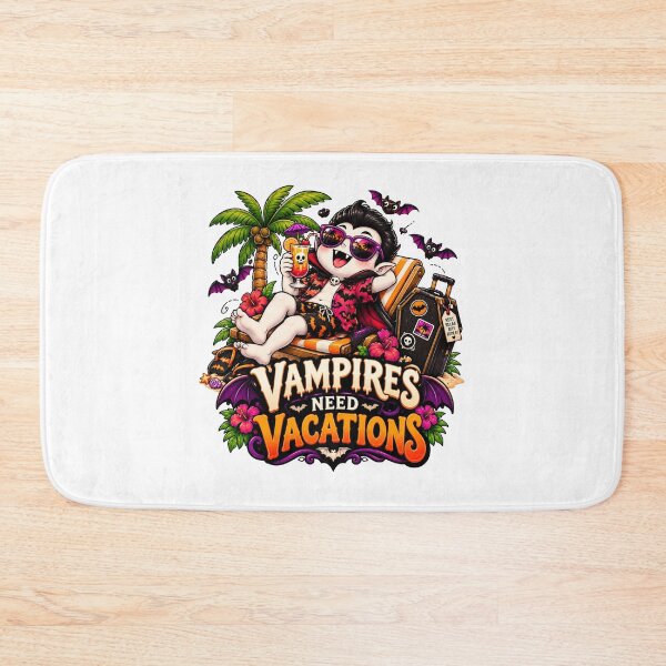 Item preview, Vampires Need Vacations Halloween Graphic, Funny Vampire PNG, Tropical Halloween Clipart designed and sold by Pixanova.