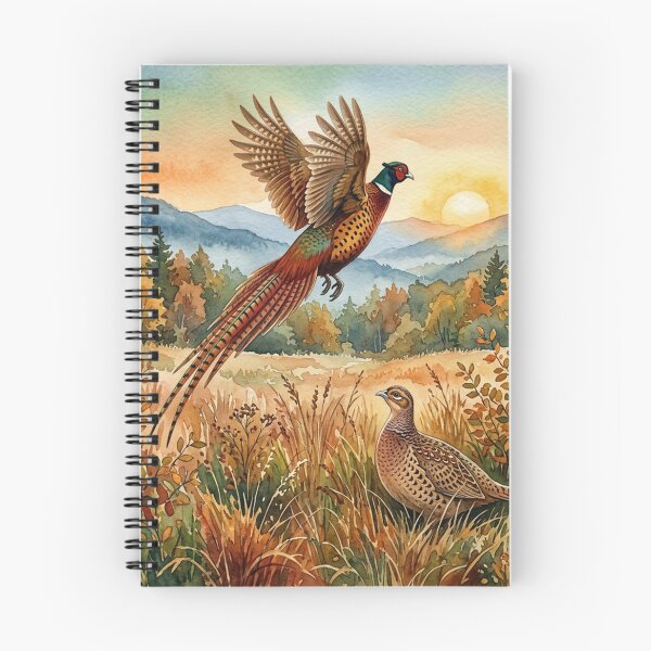 Item preview, Autumn Pheasant Pair. Watercolor art   designed and sold by TammyHunterArt.
