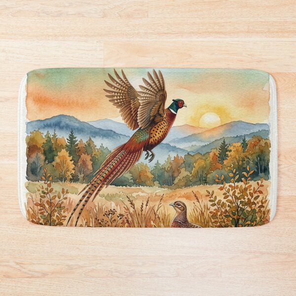 Item preview, Autumn Pheasant Pair. Watercolor art   designed and sold by TammyHunterArt.