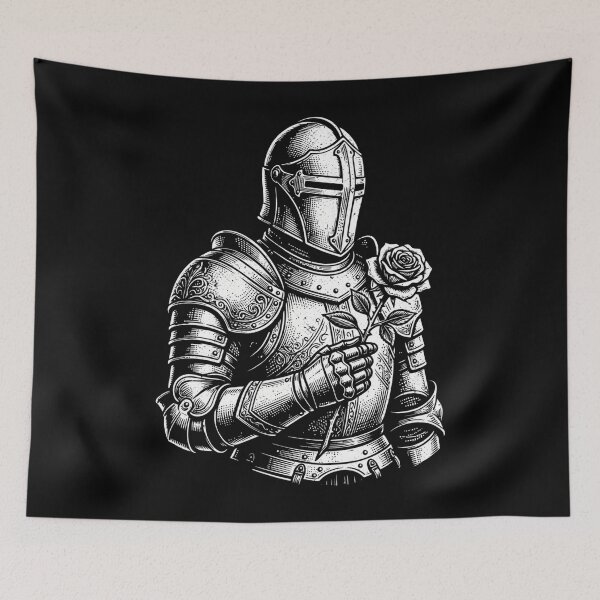 Item preview, Medieval Knight Holding Rose Vintage Fantasy Gothic designed and sold by CarmelaSam.