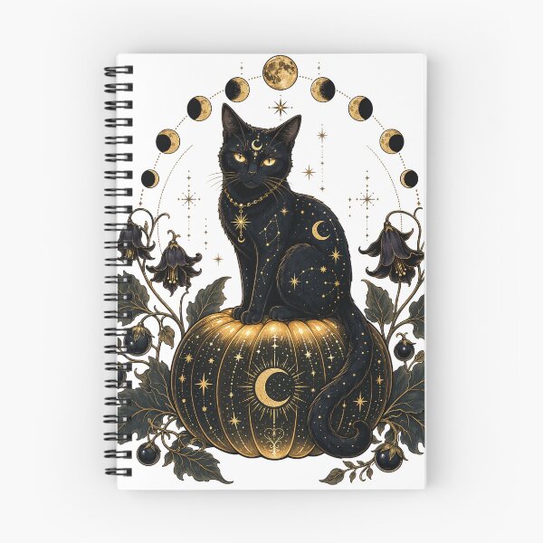 Item preview, Celestial Whimsigoth Black Cat & Moon Phases Halloween Graphic designed and sold by Thompika.
