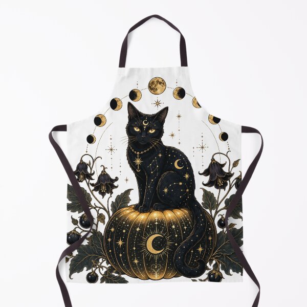 Item preview, Celestial Whimsigoth Black Cat & Moon Phases Halloween Graphic designed and sold by Thompika.