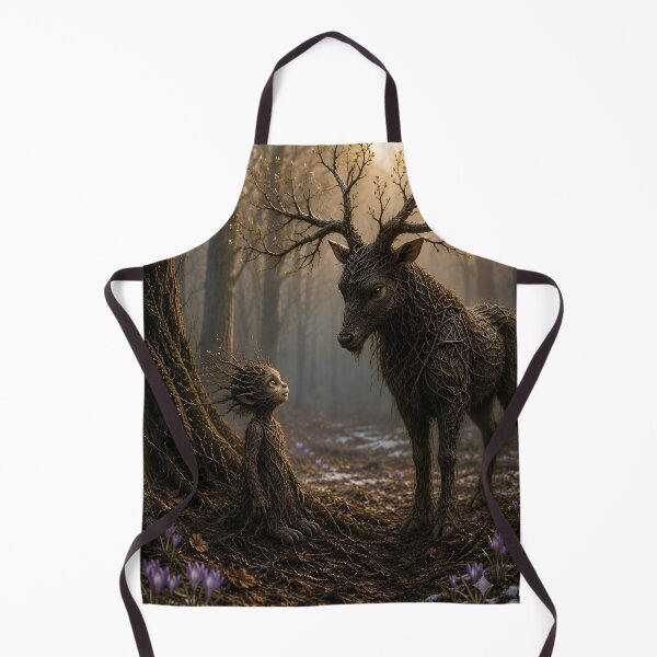Item preview, Forest Spirit Meeting an Antlered Woodland Creature designed and sold by JUTElCONIC.