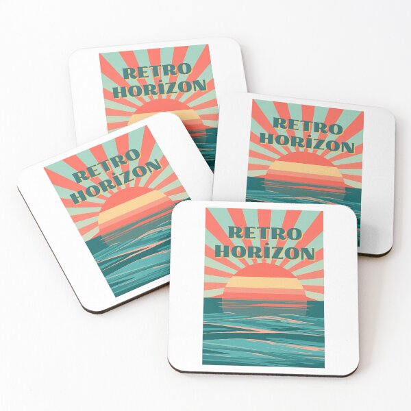 Item preview, Retro Horizon Sunset - Vintage Coastal Beach Wave Poster designed and sold by asliberry.