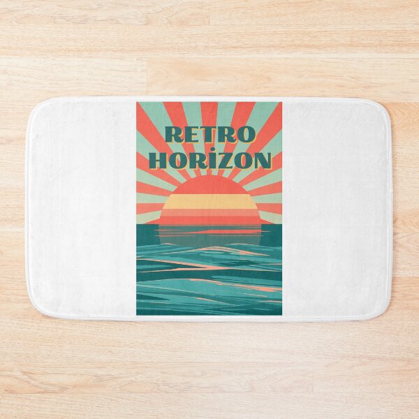 Item preview, Retro Horizon Sunset - Vintage Coastal Beach Wave Poster designed and sold by asliberry.
