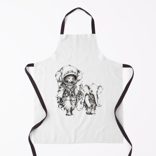 Item preview, Astronaut Girl and Elephant Ink Art designed and sold by GorinART.