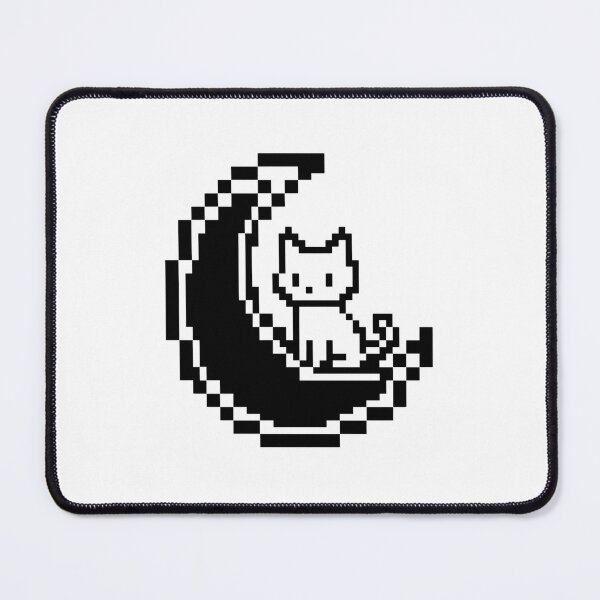 Item preview, Pixel Art Cat Resting on Crescent Moon designed and sold by mationikeny.