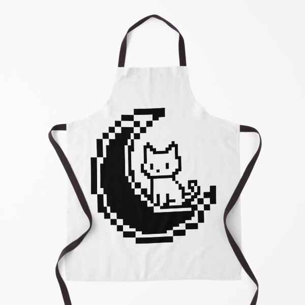 Item preview, Pixel Art Cat Resting on Crescent Moon designed and sold by mationikeny.