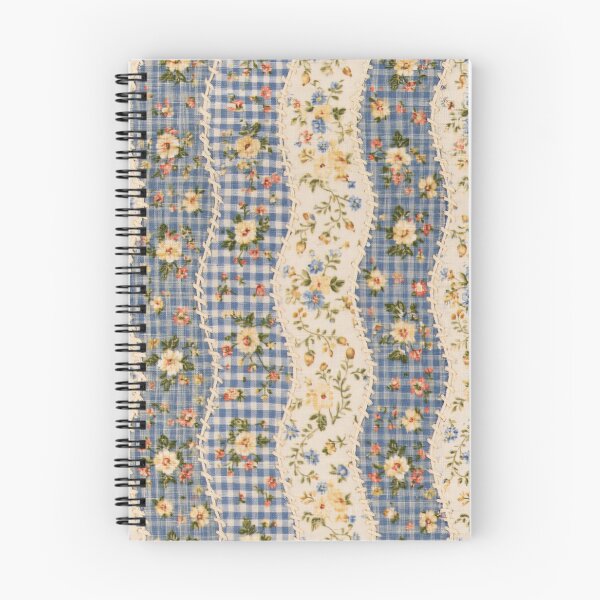 Item preview, Vintage Blue & Cream Floral Patchwork Quilt Pattern designed and sold by Our Bible Journey.