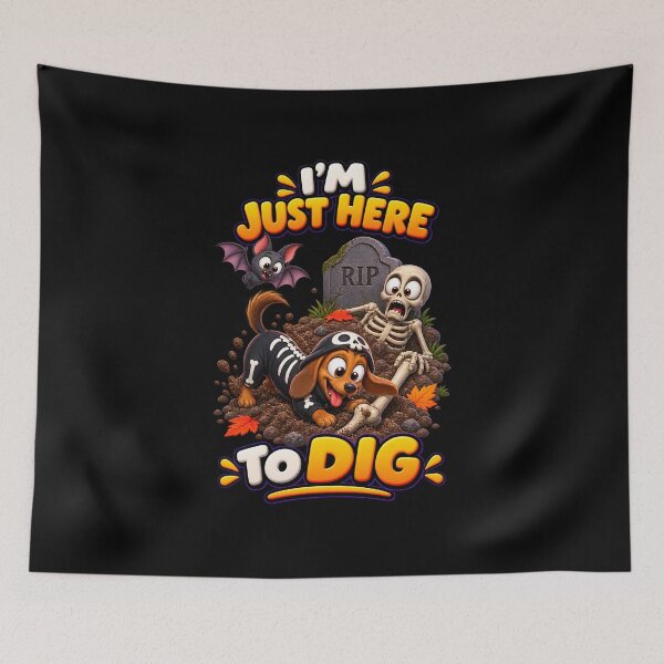 Item preview, I’m Just Here to Dig Funny Halloween Dog designed and sold by Yomere.
