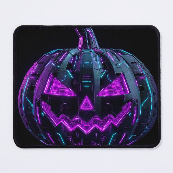 Item preview, Cyberpunk Neon Jack O Lantern Halloween Gamer Art designed and sold by Thompika.