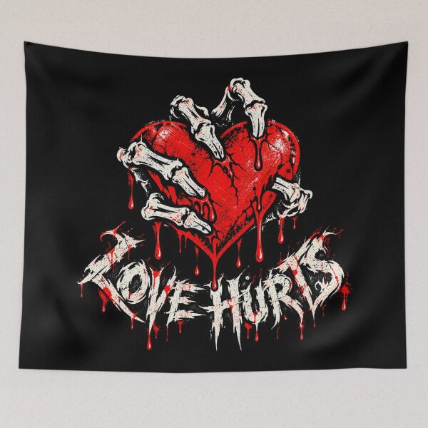 Item preview, Love Hurts Vintage Grunge Heart and Bones Graphic designed and sold by SeriouslyArtistical.