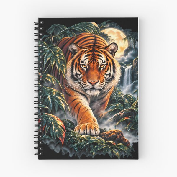 Item preview, Jungle Tiger Moonlight Wildlife Art designed and sold by RkskArt.
