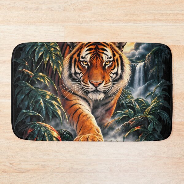 Item preview, Jungle Tiger Moonlight Wildlife Art designed and sold by RkskArt.