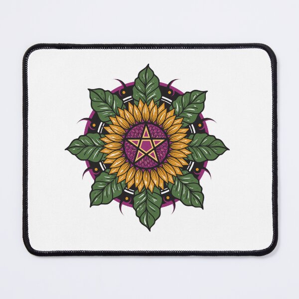 Item preview, Sun Flower And Leaf Mandala Sunflower Pentagram designed and sold by Skidipap-art.