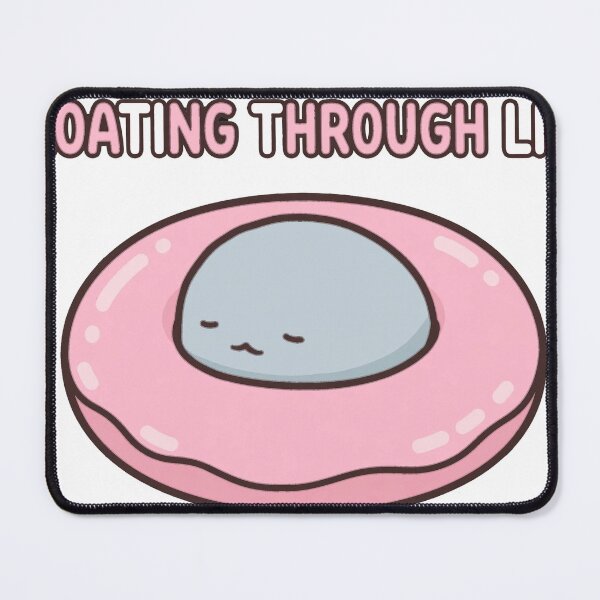 Item preview, Cute Chibi Manatee Donut Floatie Floating Through Life Affirmation Sticker designed and sold by xiaoxiaochibi.