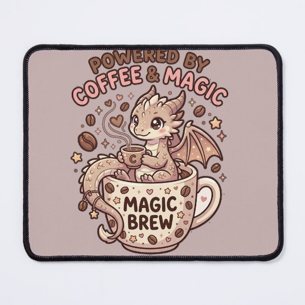 Item preview, Kawaii Coffee Dragon Powered by Coffee and Magic Cute Fantasy designed and sold by WINY STUDIO.
