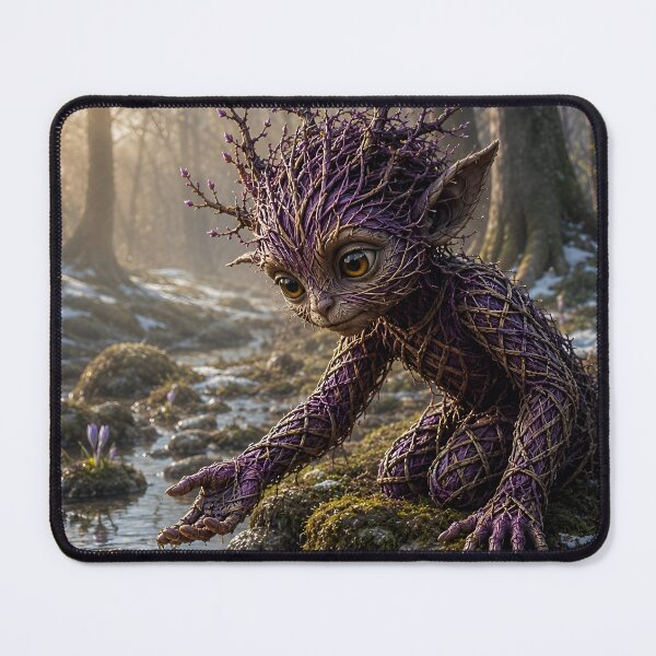 Item preview, Purple Woodland Creature Touching a Forest Stream designed and sold by JUTElCONIC.